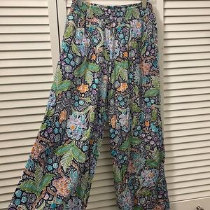 Brand New! Smocked waistband Boho Floral Beach Pant